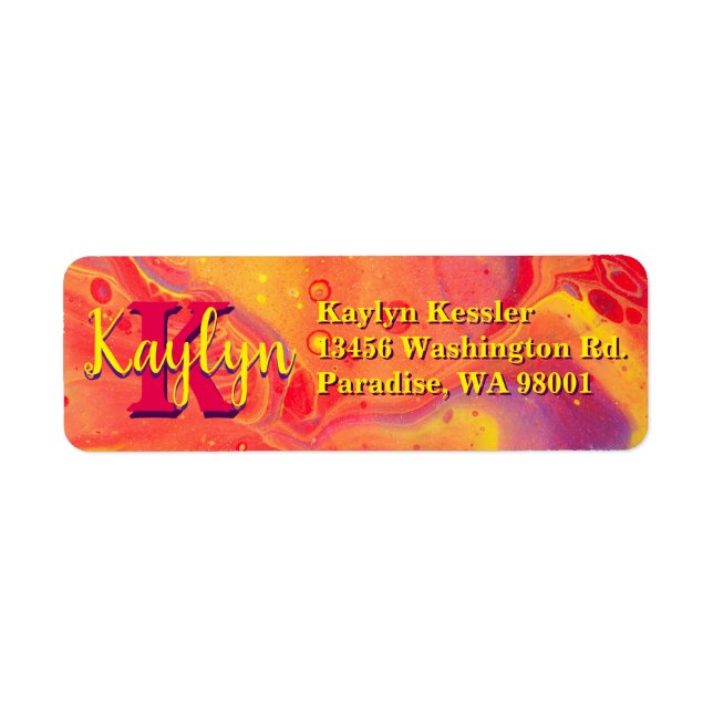 Étiquette Gibier Red Purple Acrylic Flow Art (Devant)