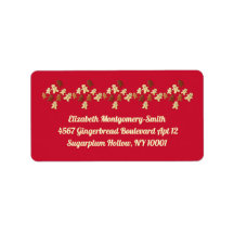 Gingerbread Cookie Red Holiday Adresse de retour