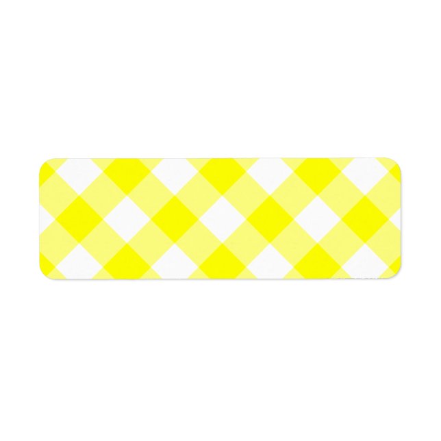 Étiquette Gingham jaune et blanc (Devant)