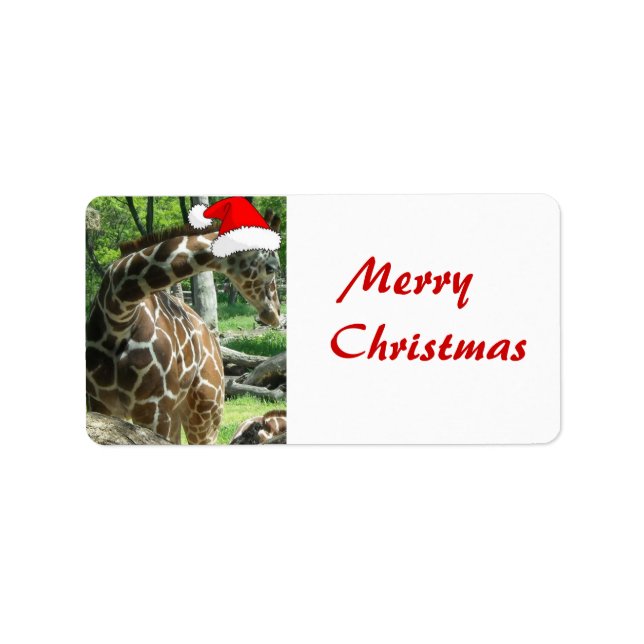 Étiquette Giraffe de Noël (Devant)