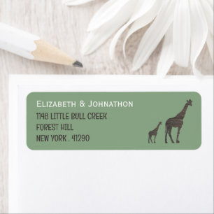 Étiquette Giraffe Safari d'argile, Mariage rustique