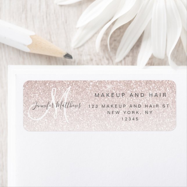 Étiquette Girl Rose Gold Parties scintillant maquillage Hair (En situation)