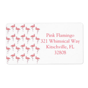 Étiquette Girly Pink Flamingo Pattern Custom Labels