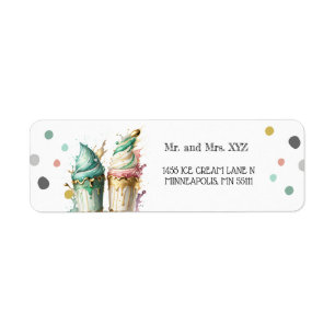 Étiquette Glace Cream Genre Reveillez Partie Adresse de reto