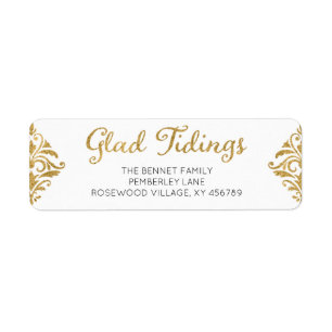 Étiquette Glad Tidings Adresse de retour de Noël