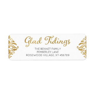 Étiquette Glad Tidings Adresse de retour de Noël