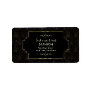 Étiquette Glam Art Déco Grand Mariage Gatsby