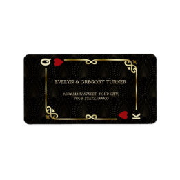 Étiquette Glam Gatsby Casino Las Vegas Mariage de poker