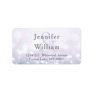 Étiquette Glam Silver Pastel Purple Parties scintillant Mari