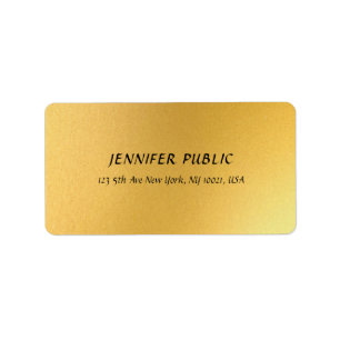 Étiquette Glamor moderne or Elegant Golden Design Adresse