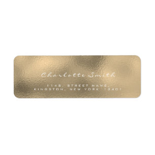 Étiquette Glass Gold Faux Sepia White Adresse de retour Étiq