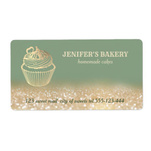 Étiquette Gliterie d'or Emballage de cupcakes maison