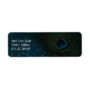 Étiquette Glitter Aqua Peacock