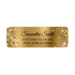 Étiquette Glittery Gold Parties scintillant et Foil