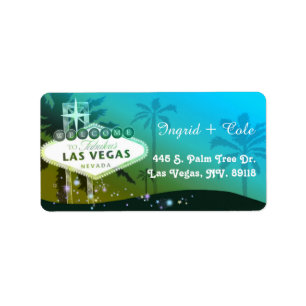 Étiquette Glitzy Glamour Las Vegas Mariage Adresse