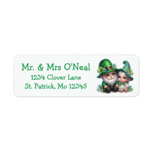 Étiquette Gnomes mignons Saint Patrick's Day