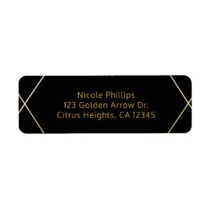 Étiquette Gold & Black Simple Élégant Design Glam Deco Party