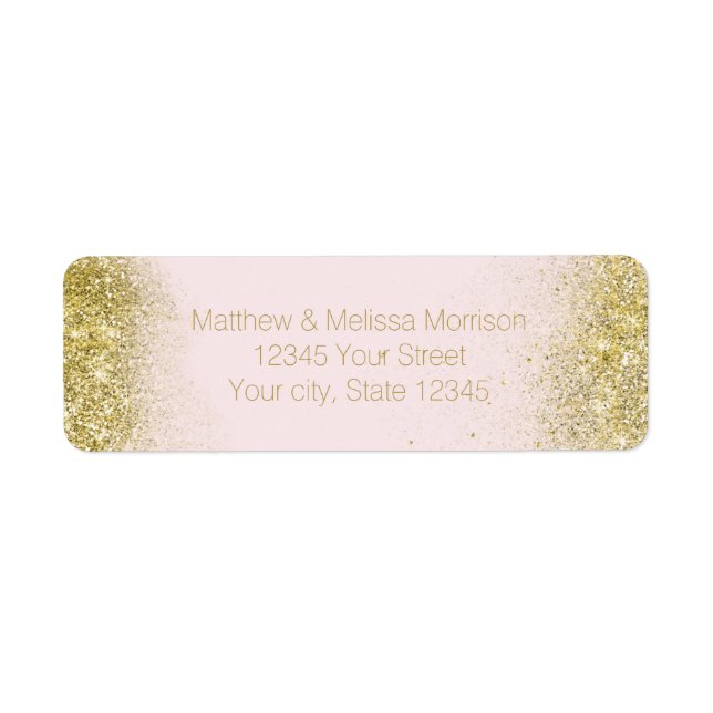 Étiquette Gold Blush rose Parties scintillant Faux  personna (Devant)