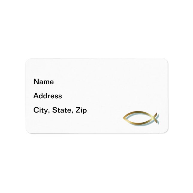 Étiquette Gold Christian Fish (Devant)