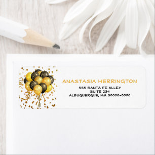 Étiquette Gold Confetti Streamers Balloon Bundle Festive