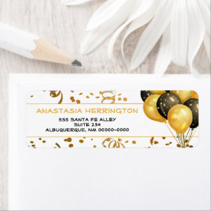 Étiquette Gold Confetti Streamers Balloon Bundle Festive