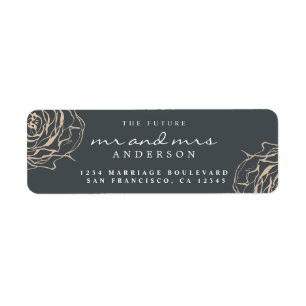 Étiquette Gold Floral Future M. Mme Mariage Adresse de retou