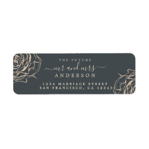 Étiquette Gold Floral Future M. Mme Mariage Adresse de retou
