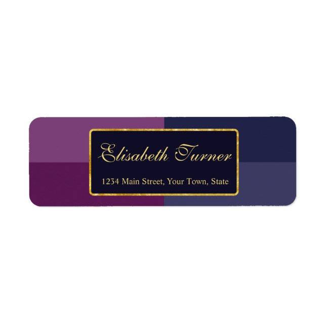 Étiquette Gold Foil Bold Lavender Palette Mariage personnali (Devant)