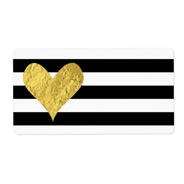 Étiquette Gold Foil Heart (Devant)
