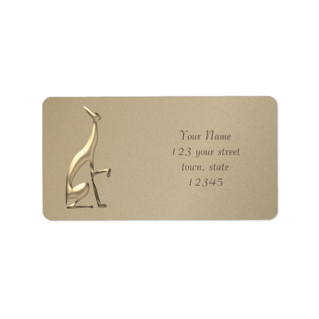Étiquette Gold Foil Italien Greyhound Dog Adresse élégante (Devant)