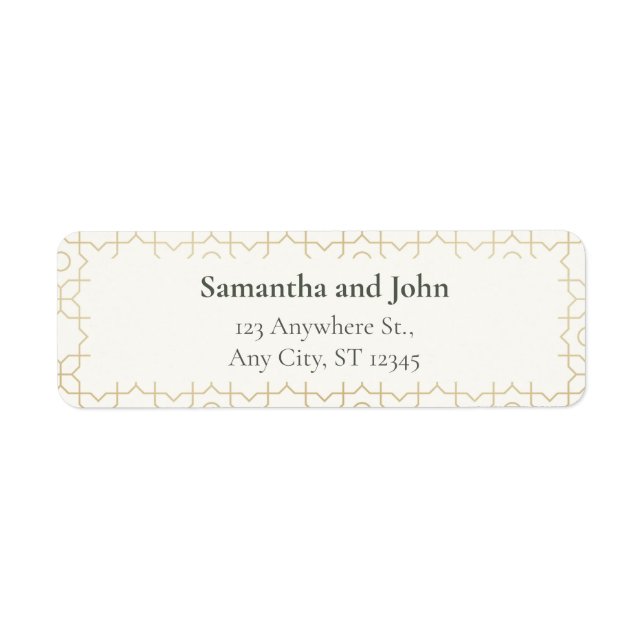 Étiquette Gold Geometric Wedding Return Address Labels (Devant)