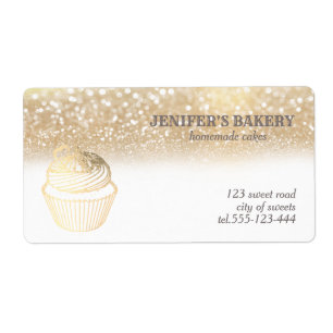 Étiquette Gold glittery  Homemade cupcakes packaging