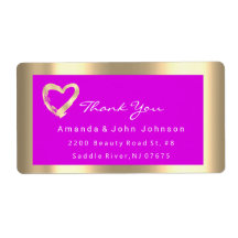 Gold Heart Frame Pink Fuchsia Événement RSVP