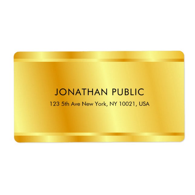 Étiquette Gold Look Personnalisé Élégant Modèle glamour (Devant)