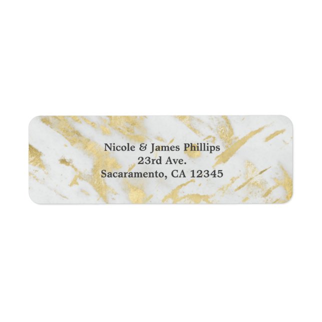 Étiquette Gold & Marbre blanc Glam Élégante Invitation moder (Devant)