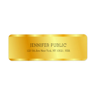 Étiquette Gold Metallic Look Elegant Glamour Personnalisé