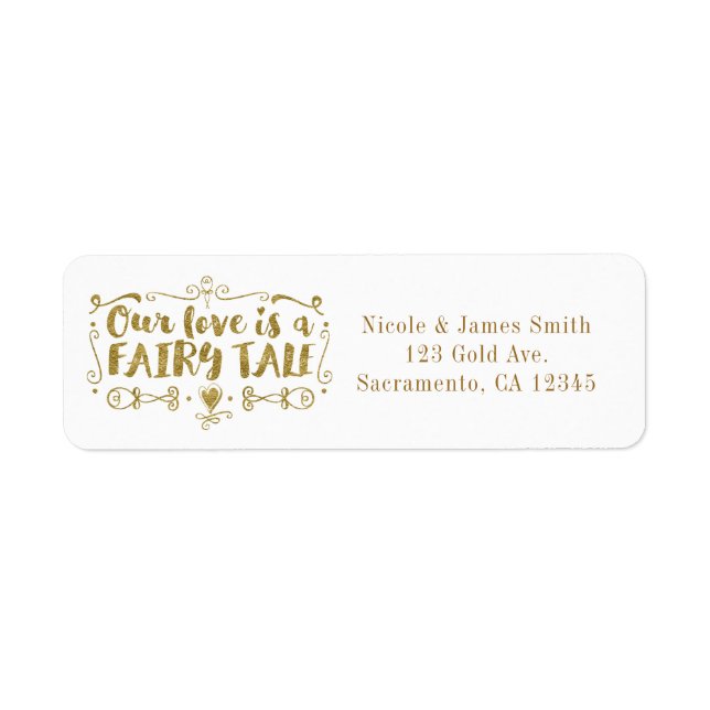 Étiquette Gold NOTRE AMOUR EST UN Faire-part de mariage FAIR (Devant)