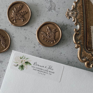 Étiquette Gold Tropical Folial Adresse de retour