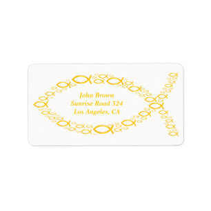 Étiquette Golden Christian Fishes