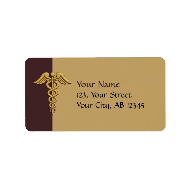 Étiquette Golden Double Snake Caduceus (Devant)