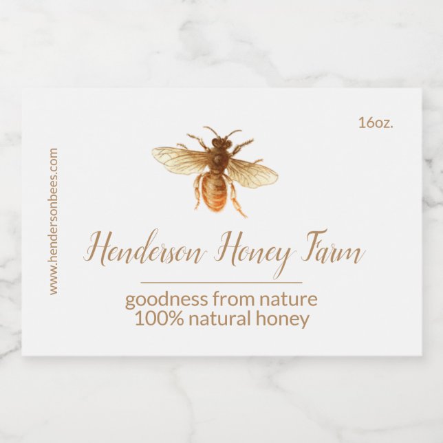 Étiquette Golden Honey Bee Jar (Étiquettes simples)
