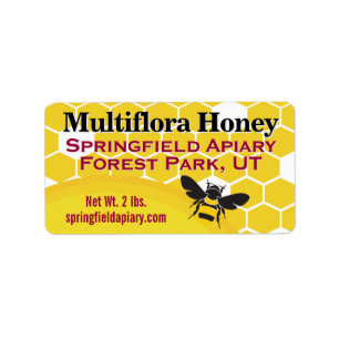 Étiquette Golden Honeycomb Honey Jar