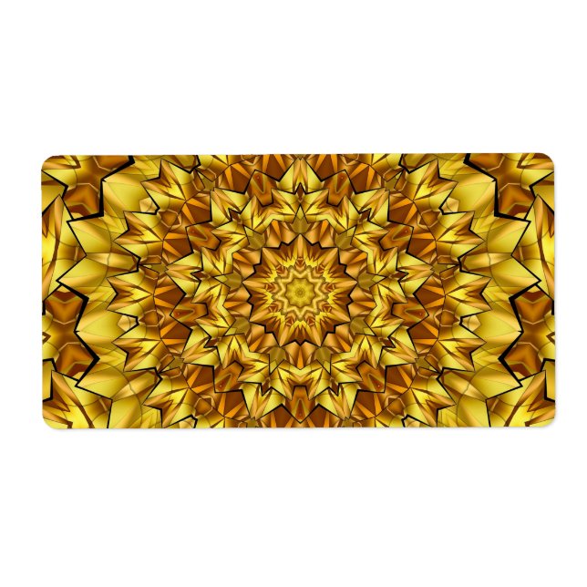Étiquette Golden Mandala Antique Abstract Design-63495 (Devant)