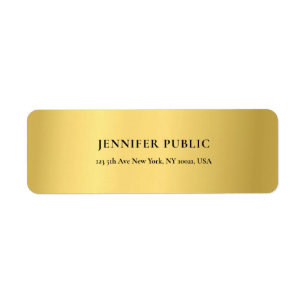 Étiquette Golden Modern Glamour Gold Chic Adresse de retour