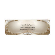 Golden Ornate Frame Pear Return Address Label