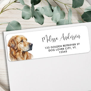 Étiquette Golden Retriever Amoureux des chiens Pet Adresse d