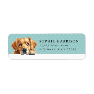 Étiquette Golden Retriever Chien Retourner l'adresse Étiquet