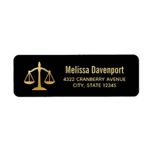 Étiquette Golden Scales of Justice Law Theme Design