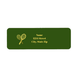 Étiquette Golden Tennis Rackets Retourner l'adresse Étiquett