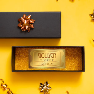 Étiquette Golden Ticket Admettre une étoile Gratuit Entrée V
